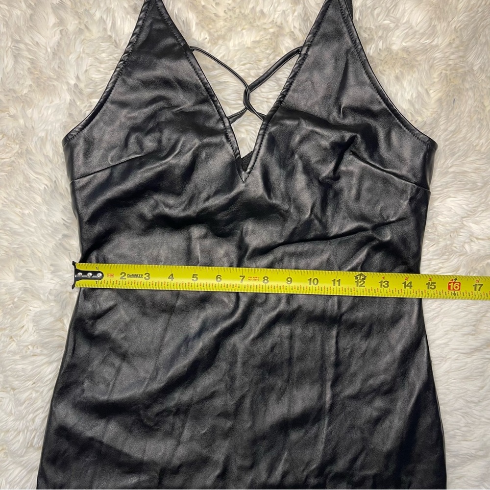 Fashion Nova Black Faux Leather Dress “Keep It Right and Tight Dress” - Picture 14 of 14